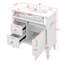 Meuble-lavabo sur pied 36 po avec lavabo, armoire de salle de bain autoportante avec vasque en céramique, tiroir rabattable, tablette réglable, 2 tiroirs-1146504563