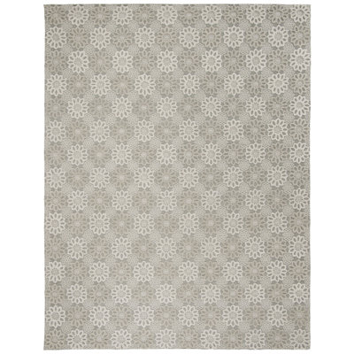 Tapis gris / ivoire en laine noué à la main Sorento