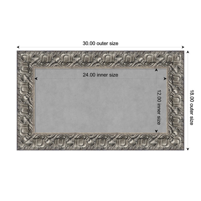 Tableau magnétique encadré argenté Luxor, 18" H x 30" W