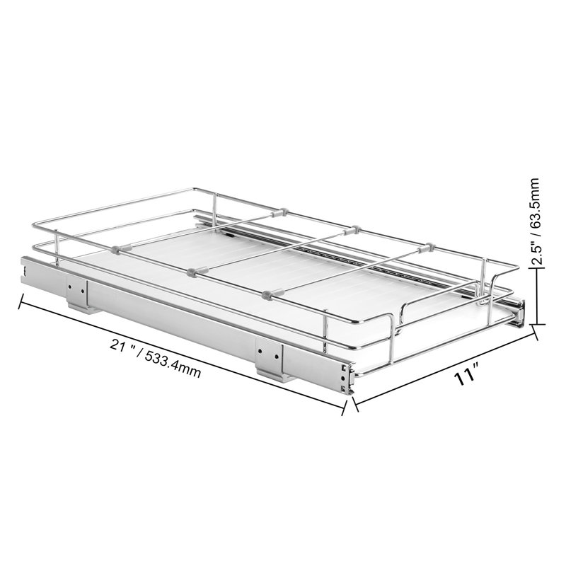 Organisateur d'armoire coulissant, tablettes coulissantes robustes, H 2,5 po x l 41,8 po x P 11 po