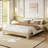 Platform Bed Frame with Wood & Metal Slats, 10.2" Underbed Storage, Easy Assembly-434061191-434061192