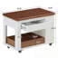 Table basse avec plateau pliable et tablette ouverte-431559943