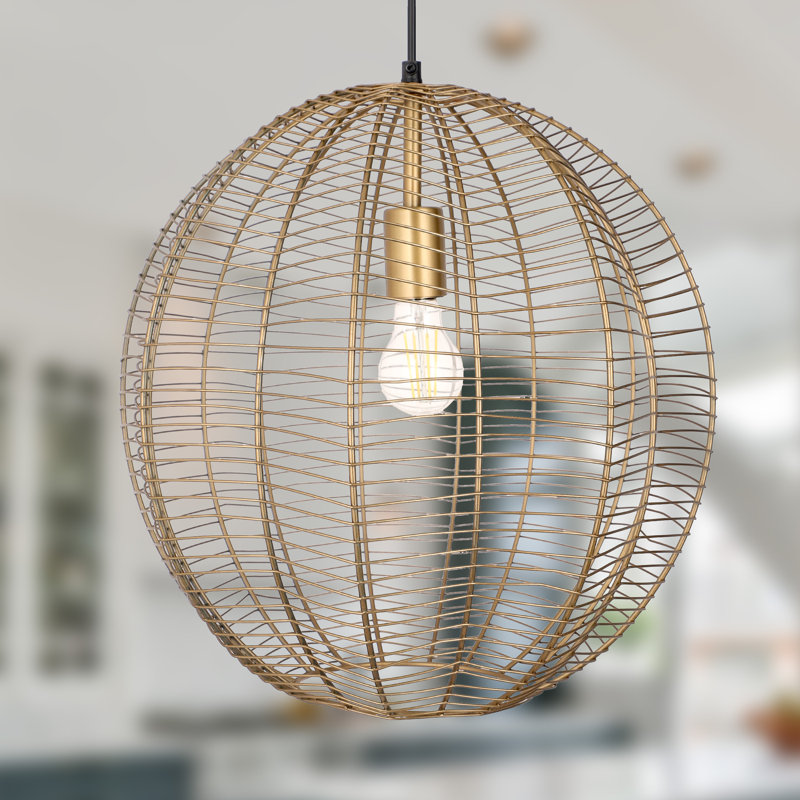 Luminaire suspendu sphérique en fil d'or 12 po W Venera