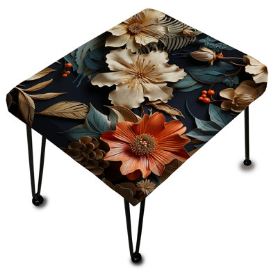 Fleurs toscanes rétro - Repose-pieds rectangulaire à motif cachemire