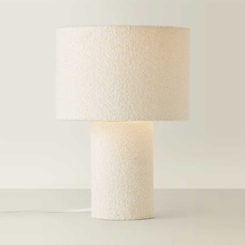 Ash White Boucle Table Lamp