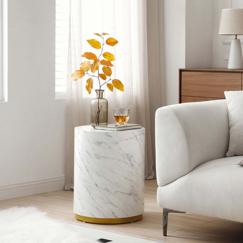 Table basse, table basse, table de salon avec base en métal Dawsen, H 15,75 po x L 23,62 po x l 23,62 po