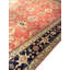 Tapis orange / bleu marine / gris en coton noué à la main de style oriental rectangulaire Demartino 9 pi x 12 pi