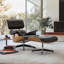Chaise longue et repose-pieds de style Mid-Century, chaise moderne de conception classique, support de base robuste pour bureau d'étude de salon