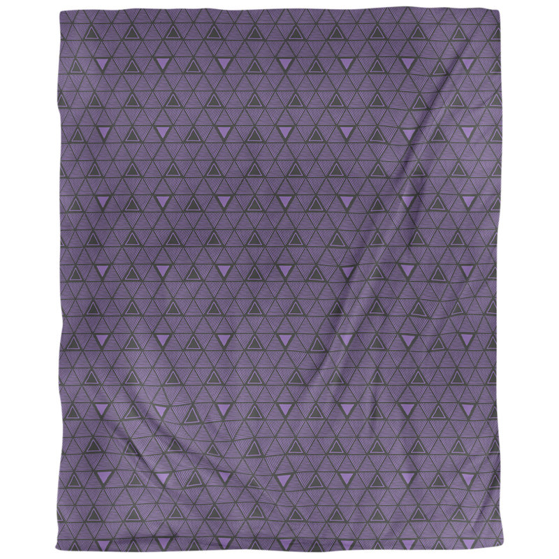 Tissu triangles tissé à la main, Mauve, L 58 po x l 36 po, Faux lin