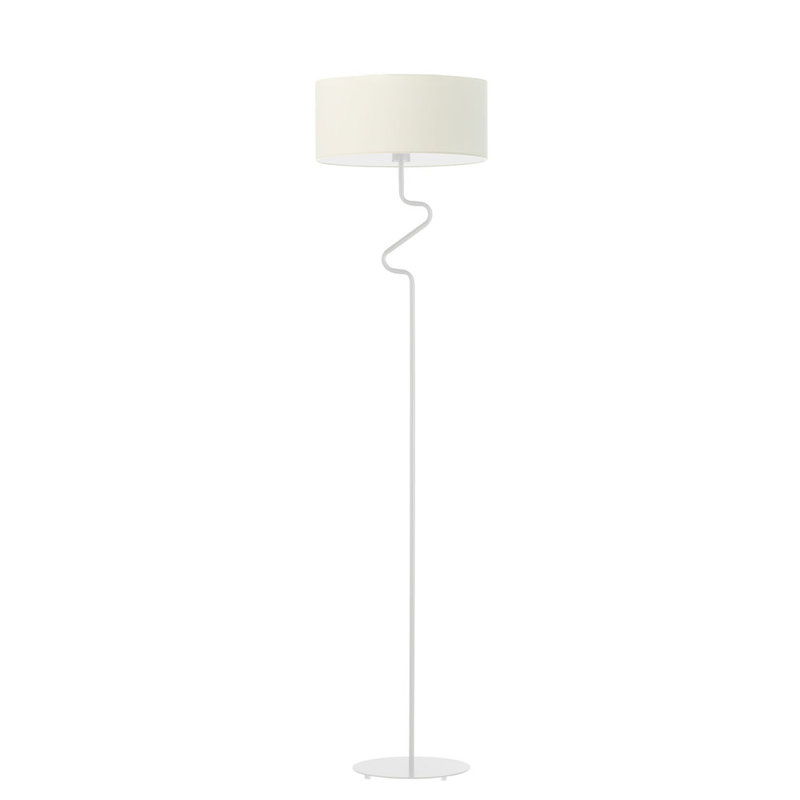 Esmerelda 166cm Traditional Floor Lamp, Silver, Ecru