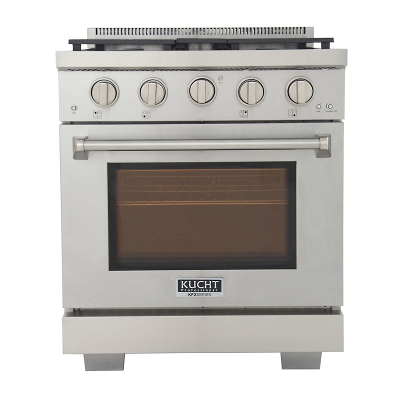 Kucht 30'' W Free Standing Range, Liquid Propane, Stainless Steel