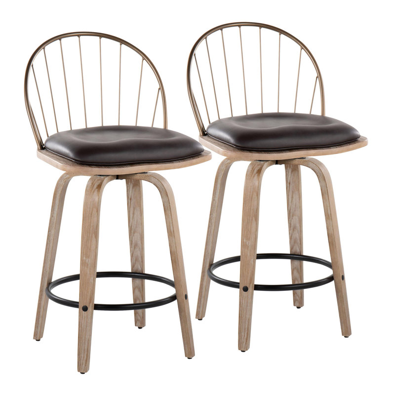 Lakyia Upholstered Counter Stool, Brown