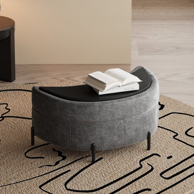 33.9"W Upholstered Storage Ottoman,Dressing Shoe Bench