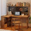 Burlywood L-Shaped Solid Wood writing desk, Office desk-118343184-118343188