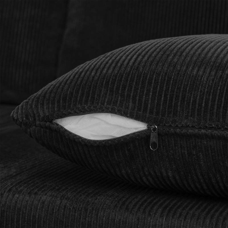 Canapé-lit modulaire en forme de L 79,5 po avec siège en tissu d'ameublement en L et siège repose-pieds amovible avec repose-pieds amovible - aucun assemblage requis