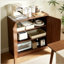 Buffet ondulé moderne de 31,5 pouces, armoire de rangement à contour incurvé, armoire à 2 portes avec fonction de rangement-1488922117