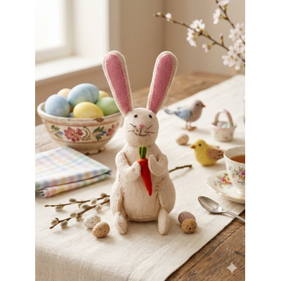 Easter Bunny in Hand Felted Wool