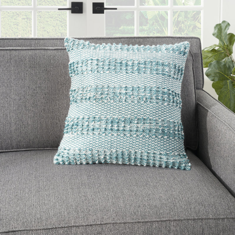 Square Cotton Pillow Cover & Insert, Turquoise Blue