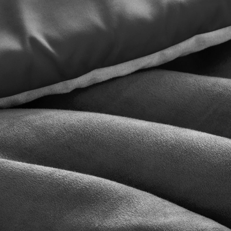 Ensemble d'édredon 2 pièces pour lit simple / simple TG Boulder, Noir, Édredon simple / simple TG + 1 taie décorative s