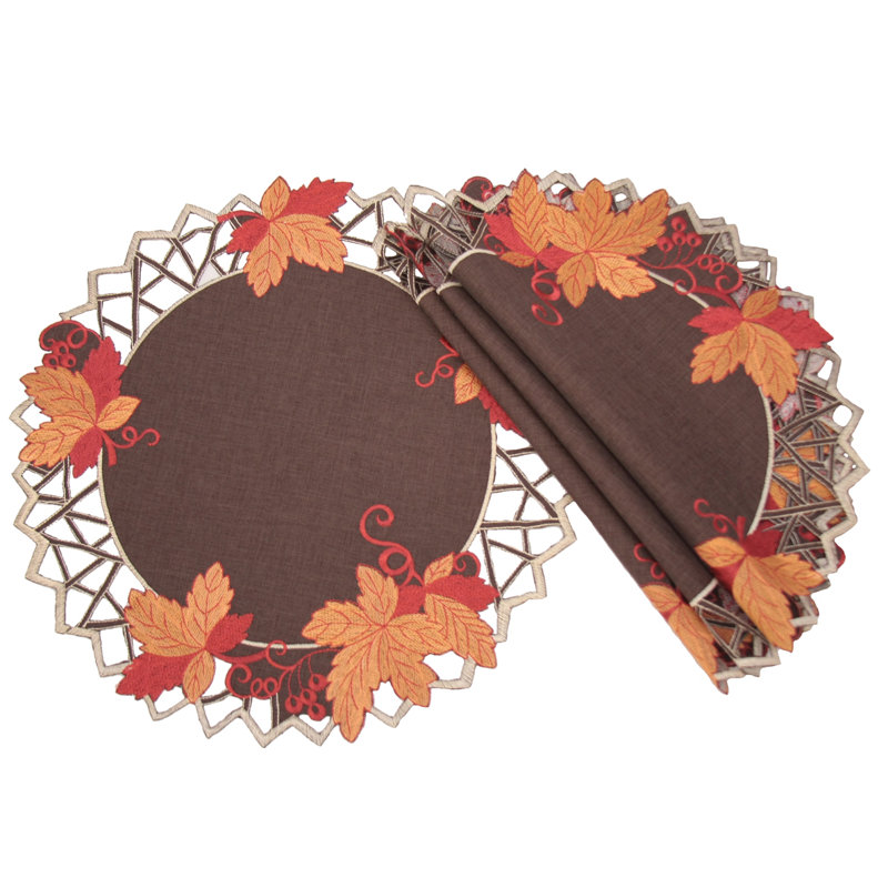 Weinberger Polyester Embroidered Round Placemat