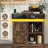 39" Record Storage Cabinet with Sliding Doors & Charging Station, Holds Up to 450 Vinyl Records-1955992149