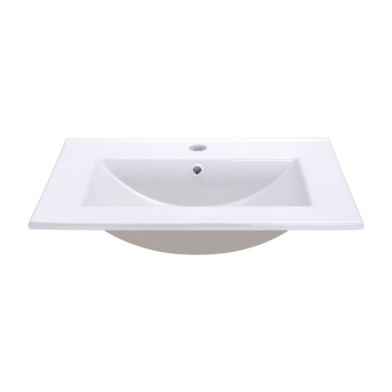 KGAR 18.5'' White Ceramic Rectangular Bathroom Sink