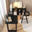 Black L-Shaped Solid Wood Executive Desk-393799455-393799450