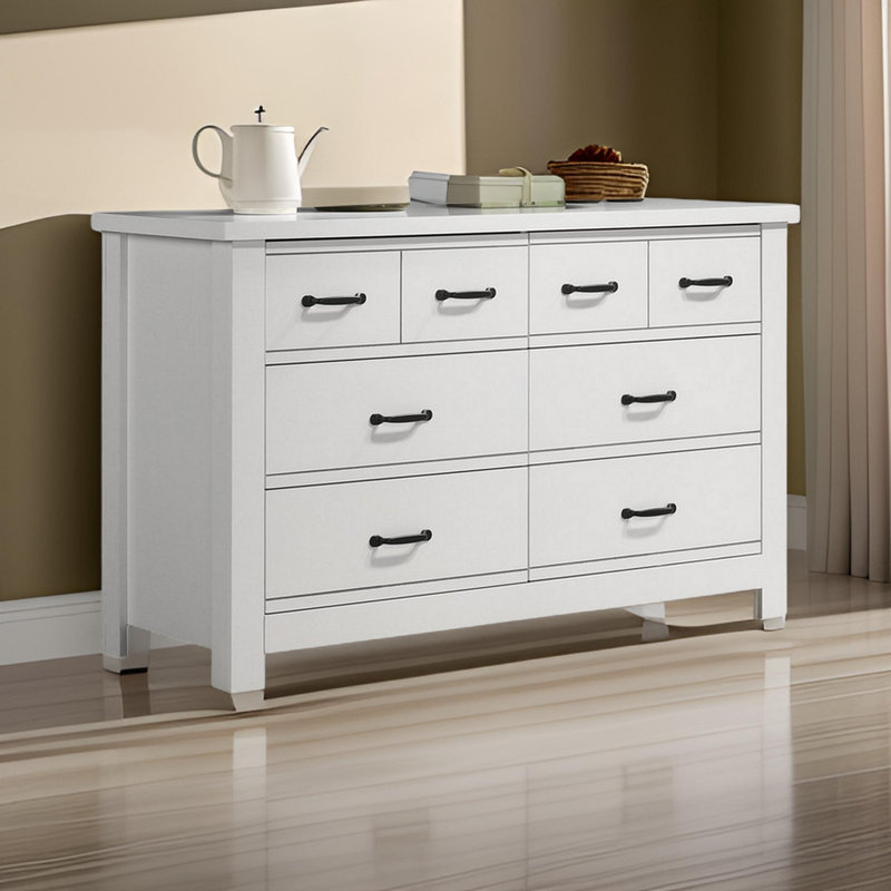 Commode 8 tiroirs Hagerty, Blanc