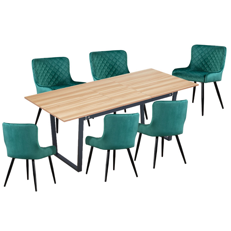 Kayleen 6 - Person Dining Set, Green