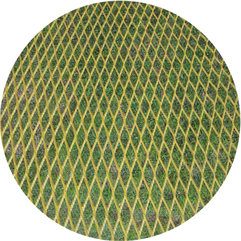 Tapis de zone verte à motif, Rond 5 pi