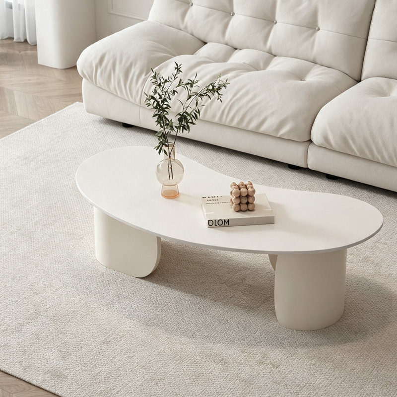 Haynie, H 15,74 po x l 51,18 po x P 27,55 po, Blanc/Crème, Solid