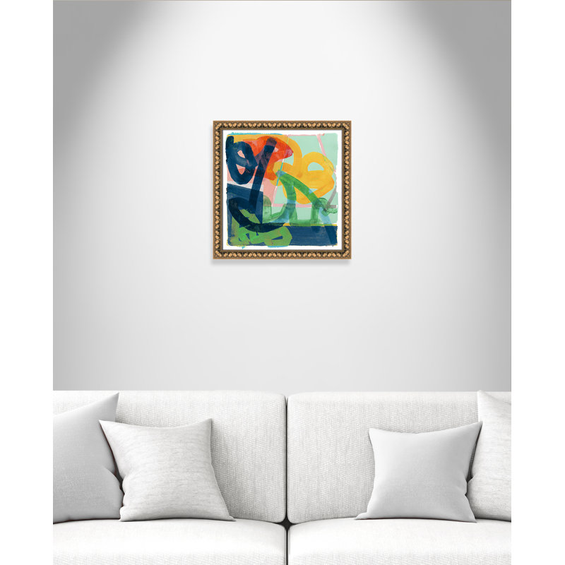 «Dwyer Link» par Cartissi - peinture encadrée, Cadre en perle d'or, H 18 po x l 18 po x P 1,13 po