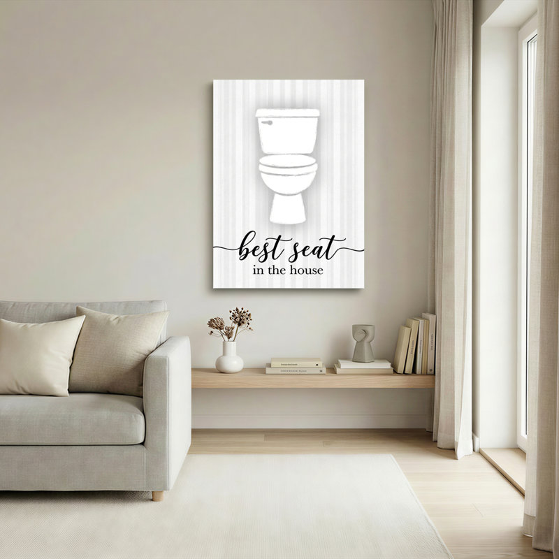 Ensemble de 1 tableau mural sur toile représentant un siège de toilette, H 36 po x l 24 po