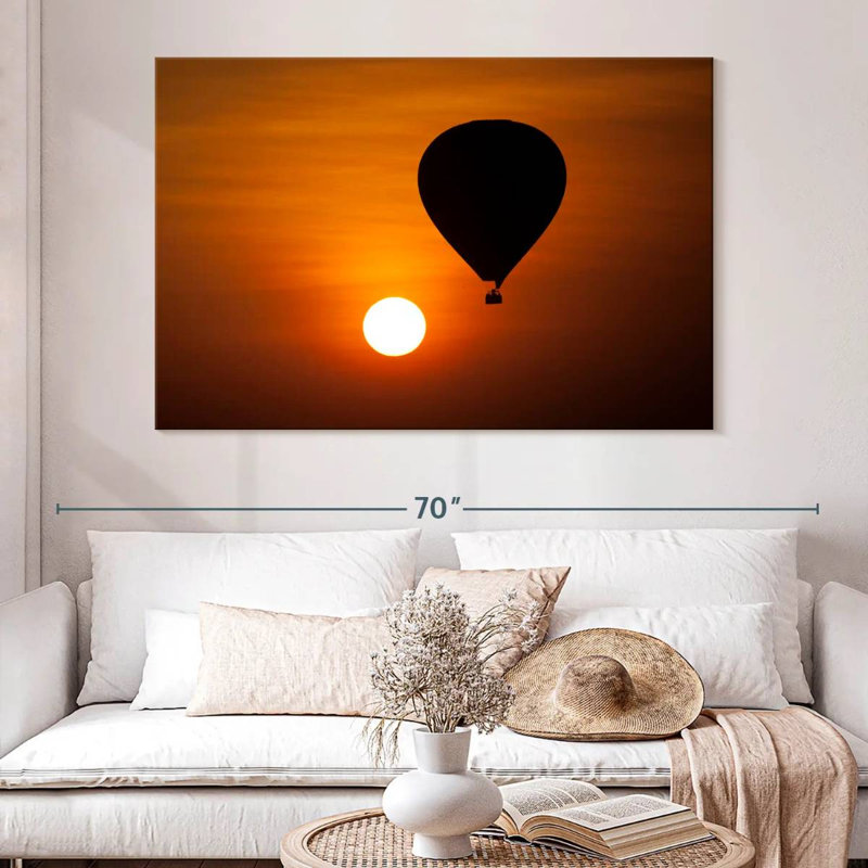 Montgolfière Mehar au-dessus de Bagan, en Burma, au lever du soleil, H 34 po x l 51 po