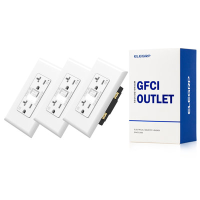 GFCI Outlet With Night Light, 20 Amp 125V Tamper Resistant Duplex Wall Outlet,Wall Plate Included, 3PC