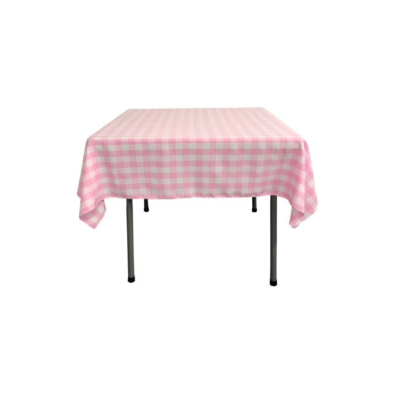 Nappe Huertas, Blanc et rose, 52 po carré