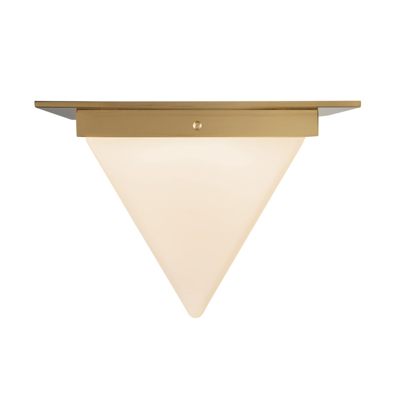 Mineral 11-in Brass Flush Mount, Brass, Opal Glass