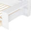 Full Size Wooden Daybed With Versatile Shelf Options And Studying Desk, Antique White Efficient Storage System Desk-1800190426