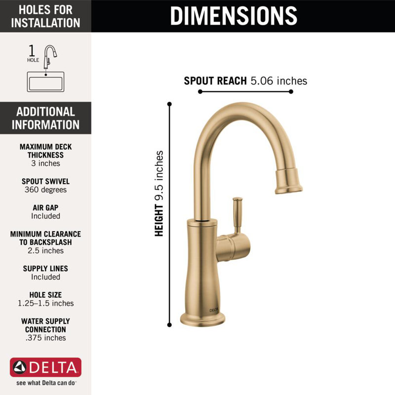 Traditional Beverage Faucet, Champagne Bronze