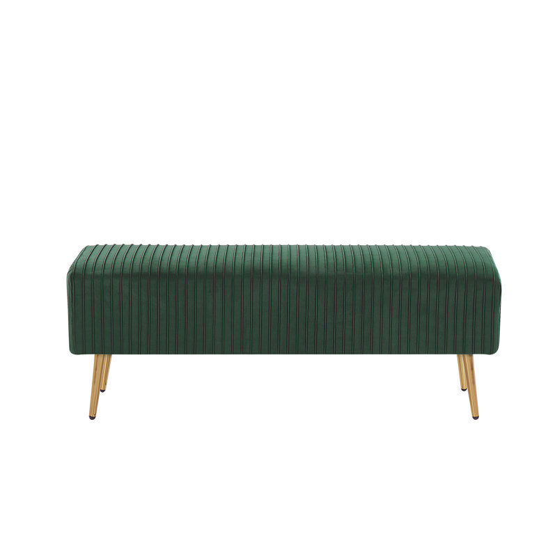 Bodner Velvet Upholstered Bench, Green