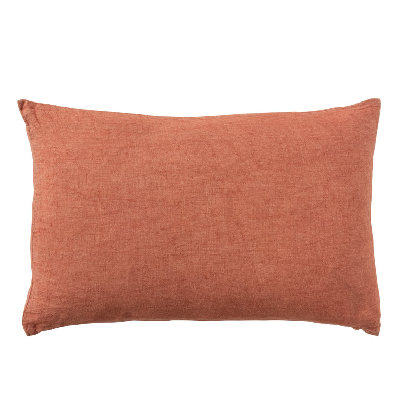 Julianne Linen Lumbar Throw Pillow, Orange