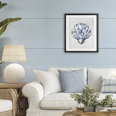 Impression Funky Toile Seashell encadrée sous verre, design par lettré et doublé