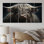 Yaks Portrait I - Animals Canvas Art Print - 5 Equal Panels