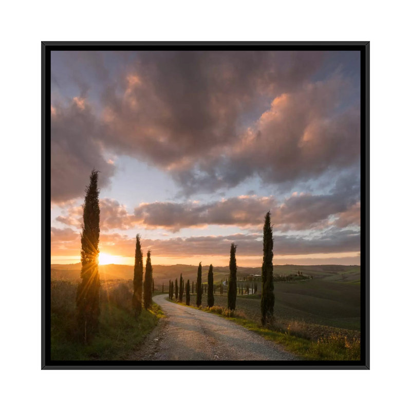 Autumn in Tuscany X 1 Piece Wall Art on Canvas, 45.72 cm H x 45.72 cm W, Black Framed
