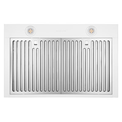 Hotte de cuisine murale à hotte de cuisine à conduit ou sans conduit 30 po avec 3 vitesses, commande tactile, lampes à DEL, filtres à chicane, blanc mat