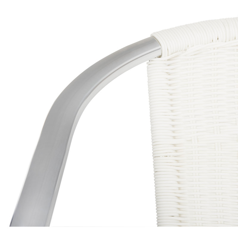 Herdon Outdoor Stacking Dining Armchair, White