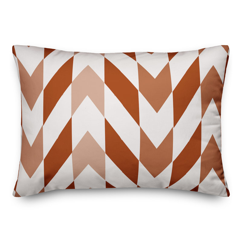  Coussin intérieur / extérieur géométrique, Orange / Rouge