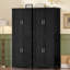 Armoire de rangement 67 po, armoire de cuisine avec 4 portes et tablettes réglables, placard, armoires de salle de bain hautes pour salle à manger, salon, noir-1649400476