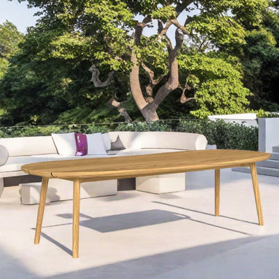 Table de salle à manger d'extérieur en bois de teck massif L 86,61 po x l 43,31 po