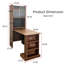 Bureau 68 po pliable en noyer 68 po - 2 portes coulissantes en verre, mur à crochets perforés, profondeur de 13 po lorsqu'il est fermé, 107 lb, petit bureau / poste de beauté